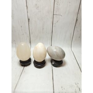 Vintage Onyx Handcrafted Egg Mexico Set of 3 (b5)